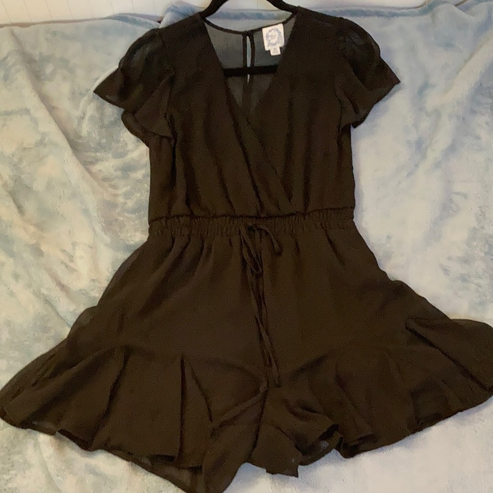 Francesca’s Collections blue rain black romper